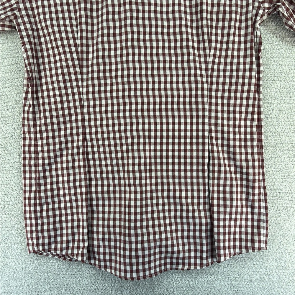 Eton Shirt Mens Med 39 / 15.5 Red White Gingham Check Plaid Slim Fit Button Down - Picture 10 of 16